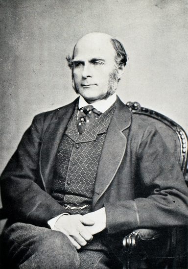 フランシス・ゴルトンの肖像写真（1850年代）。押すと大きく表示