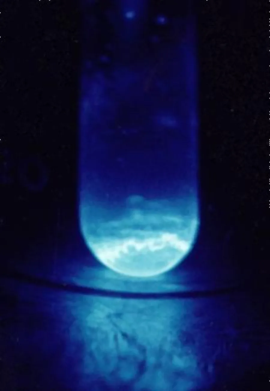 A very small sample of einsteinium-253.