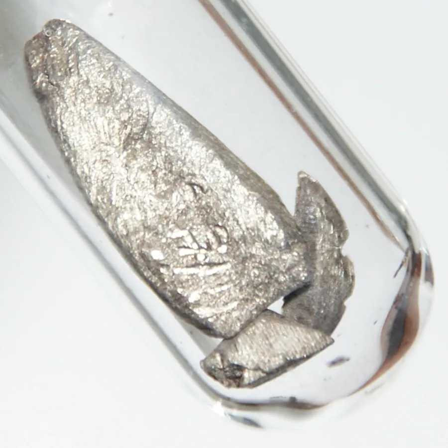 Europium sample. Appearance can vary with surface and storage conditions.