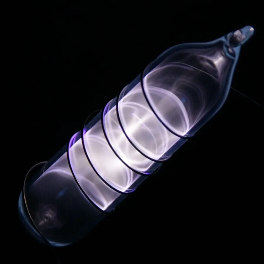 Krypton during an electrical discharge. The glow is not its ordinary room-temperature color.