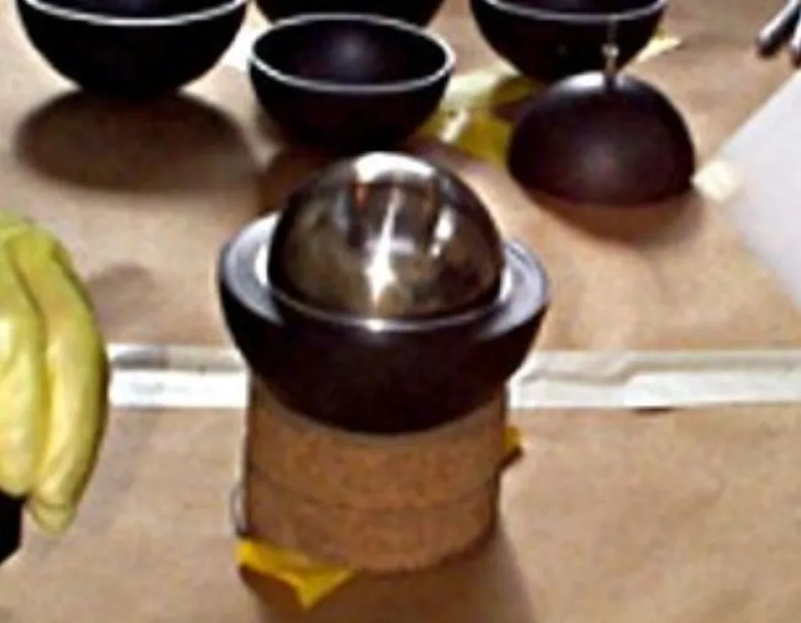 Neptunium sample. Appearance can vary with surface and storage conditions.